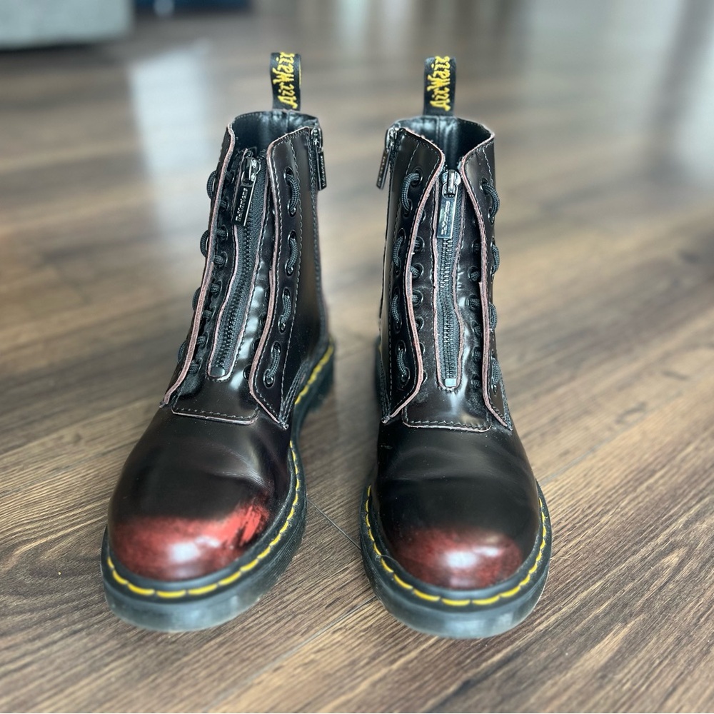 Dr. Martens 1460 Pascal Front Zip - Cherry Red Arcadia - Sz 8 - Picture 5 of 9